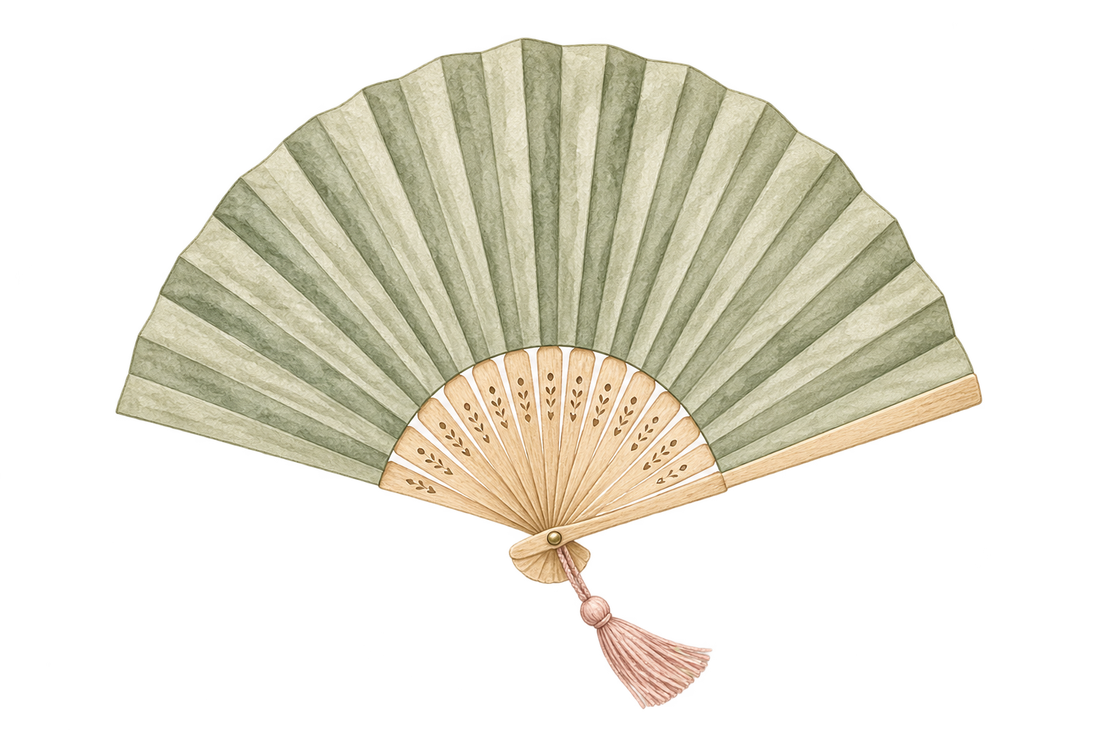 Sage stoffenwaaier voor zomerse kleding